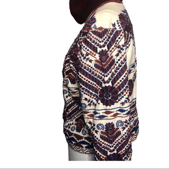 Anthropologie Greenwich Embroidered Jacket / Size M. - Picture 6 of 6